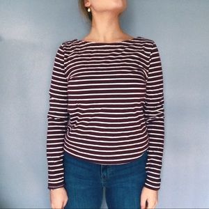Maroon and white striped top